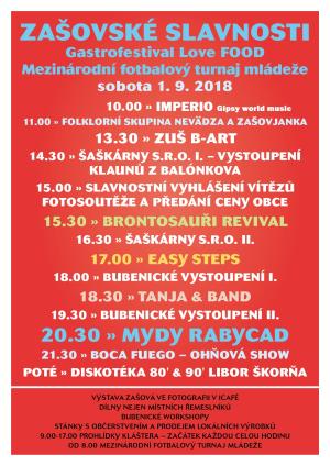 Zašovské slavnosti a Gastrofestival Love FOOD - sobota 1. 9. 2018