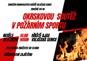 Plakát - hasičská soutěž ve Val. Senici